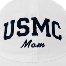 Load image into Gallery viewer, USMC Mom Relaxed Twill Hat (White/Black)