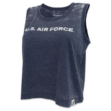 Load image into Gallery viewer, Air Force Ladies Burnout Boxy Tank (Heather Navy)