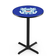 Load image into Gallery viewer, Coast Guard Seal Pub Table with X-Style Base (Black)*
