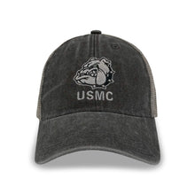 Load image into Gallery viewer, USMC Bulldog Dashboard Trucker Hat (Black/Grey)