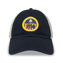Load image into Gallery viewer, Navy 250th Anniversary Trucker Hat (Navy)