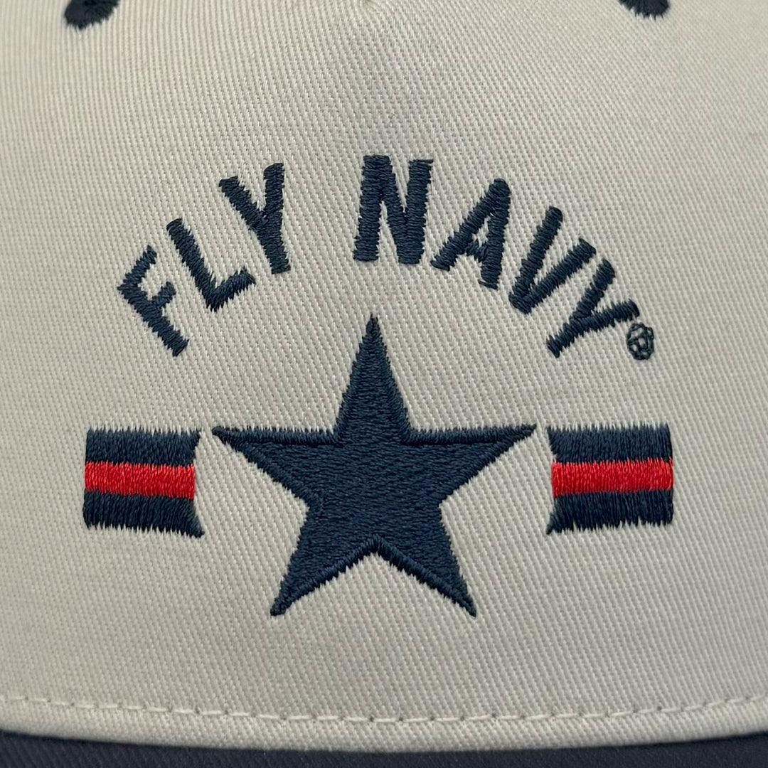 Navy Fly Navy Heritage Twill Adjustable Hat (Stone/Navy)
