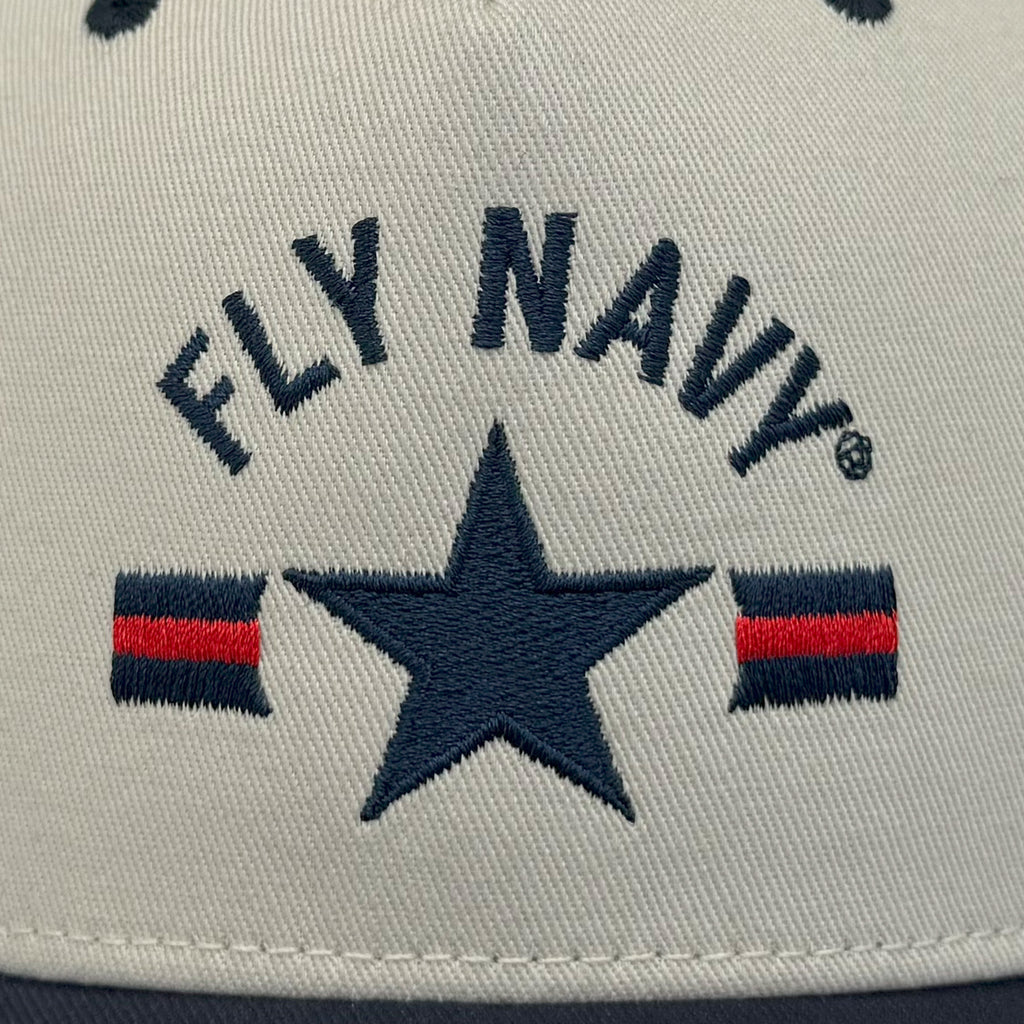 Navy Fly Navy Heritage Twill Adjustable Hat (Stone/Navy)