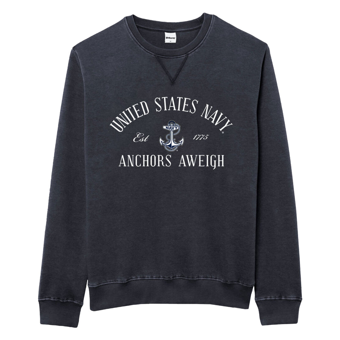 Navy Weathered Fleece Crewneck (Heather Navy)*