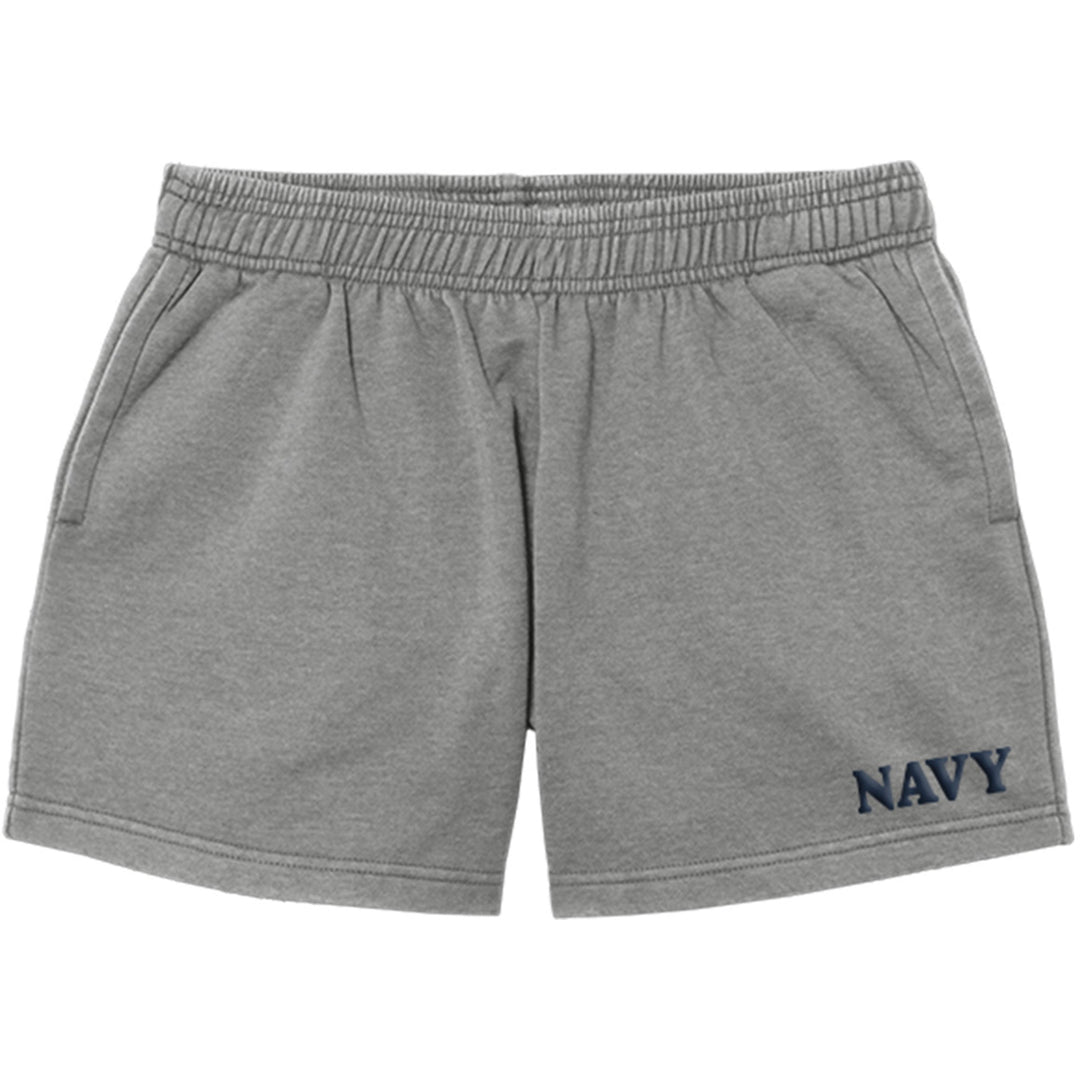 Navy Womens Weathered Fleece Shorts (Heather Grey)*