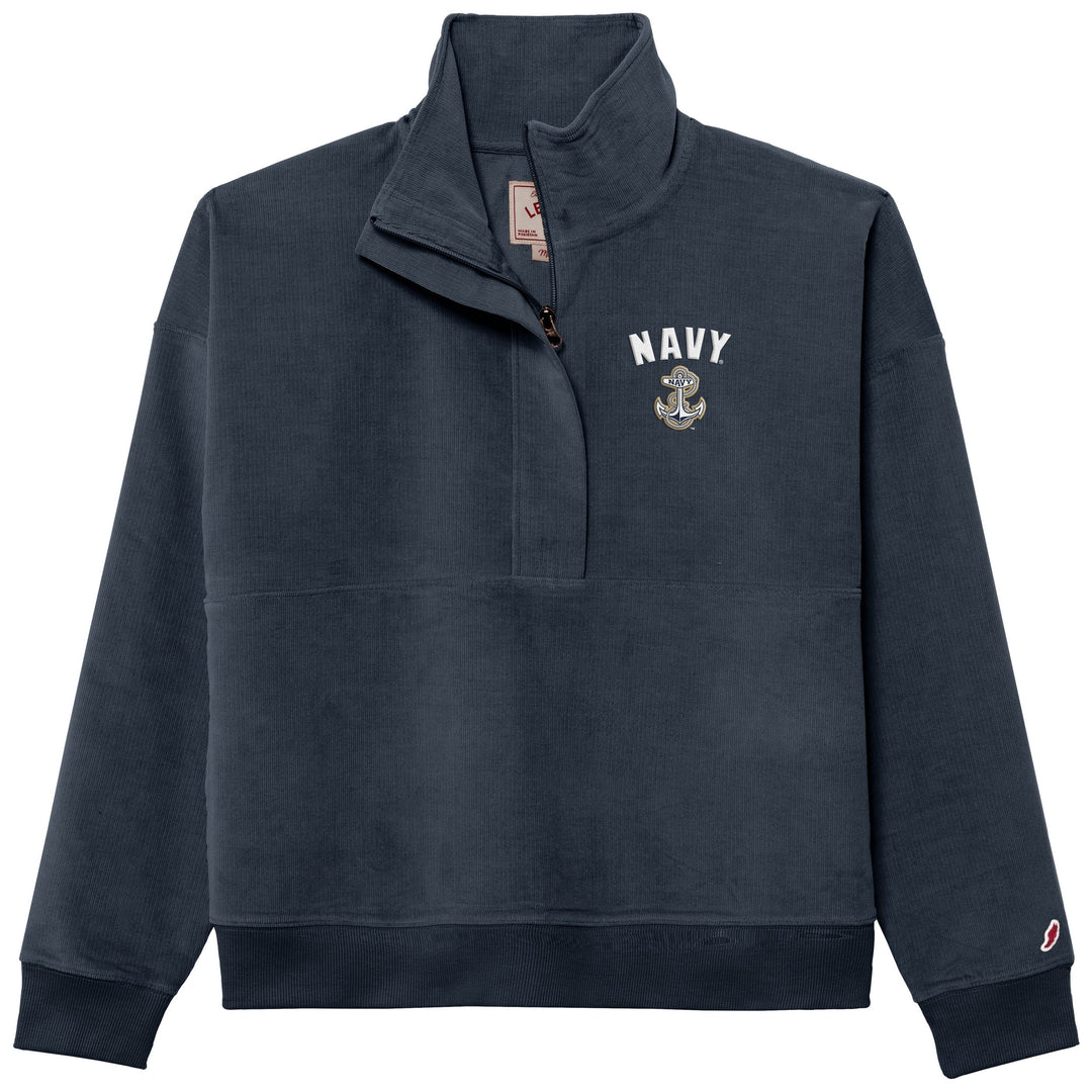 Navy Womens Cord Half Zip (Spring Navy)*