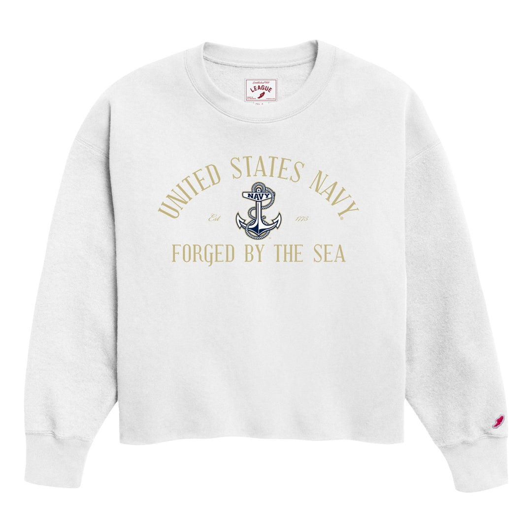 Navy Womens Reverse Fleece Oversized Midi (Sno White)*