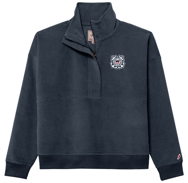 Coast Guard Womens Cord Half Zip (Spring Navy)*