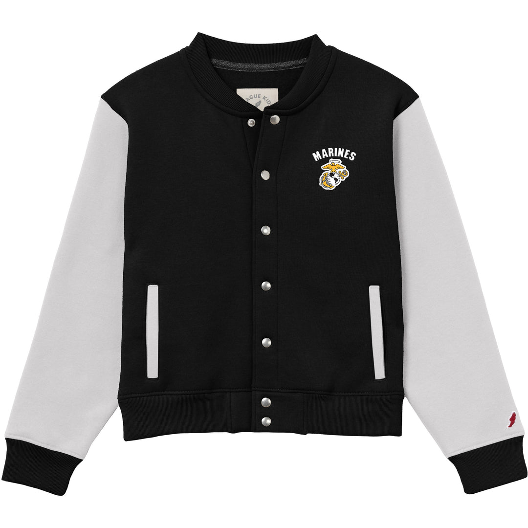 Marines Youth Varsity Jacket (Vintage Black/White)*