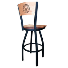 Load image into Gallery viewer, Navy Eagle Swivel Stool with Laser Engraved Back
