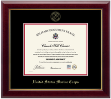 Load image into Gallery viewer, United States Marine Corps Gold Embossed Gallery Certificate Frame (Horizontal)*