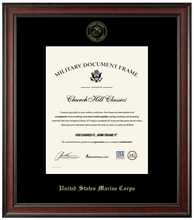 Load image into Gallery viewer, United States Marine Corps Gold Embossed Studio Certificate Frame (Vertical)*