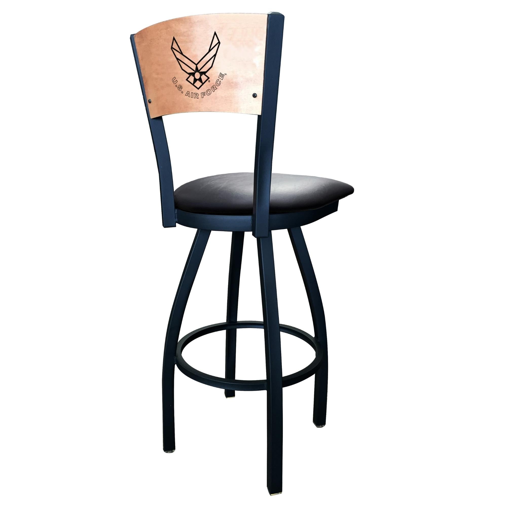 Air Force Wings Swivel Stool with Laser Engraved Back