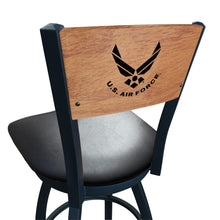 Load image into Gallery viewer, Air Force Wings Swivel Stool with Laser Engraved Back*