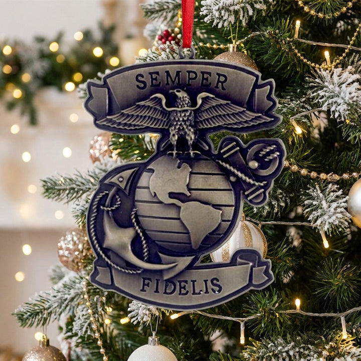 Marine Corps Metal Semper Fidelis Ornament