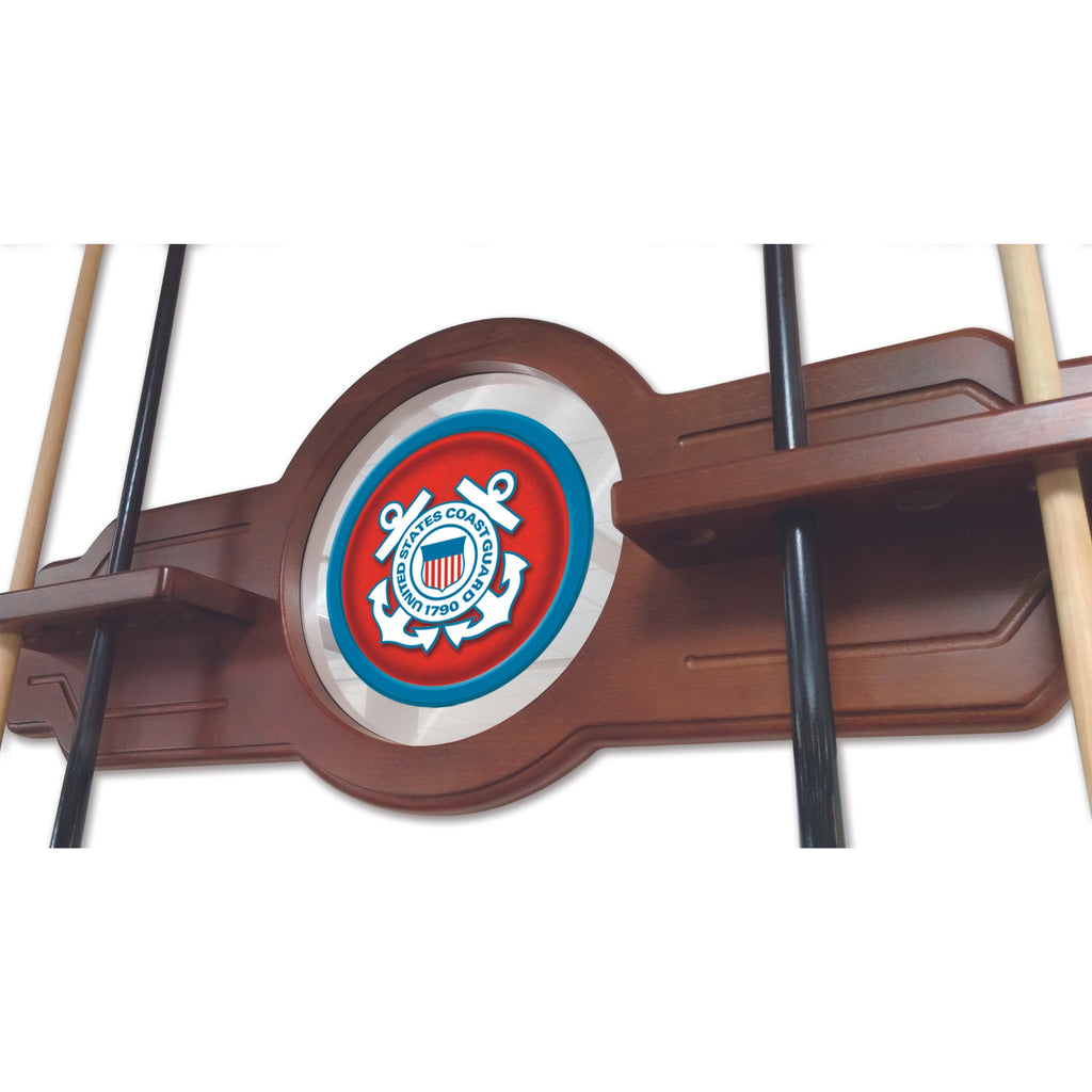 Coast Guard Seal Solid Wood Cue Rack