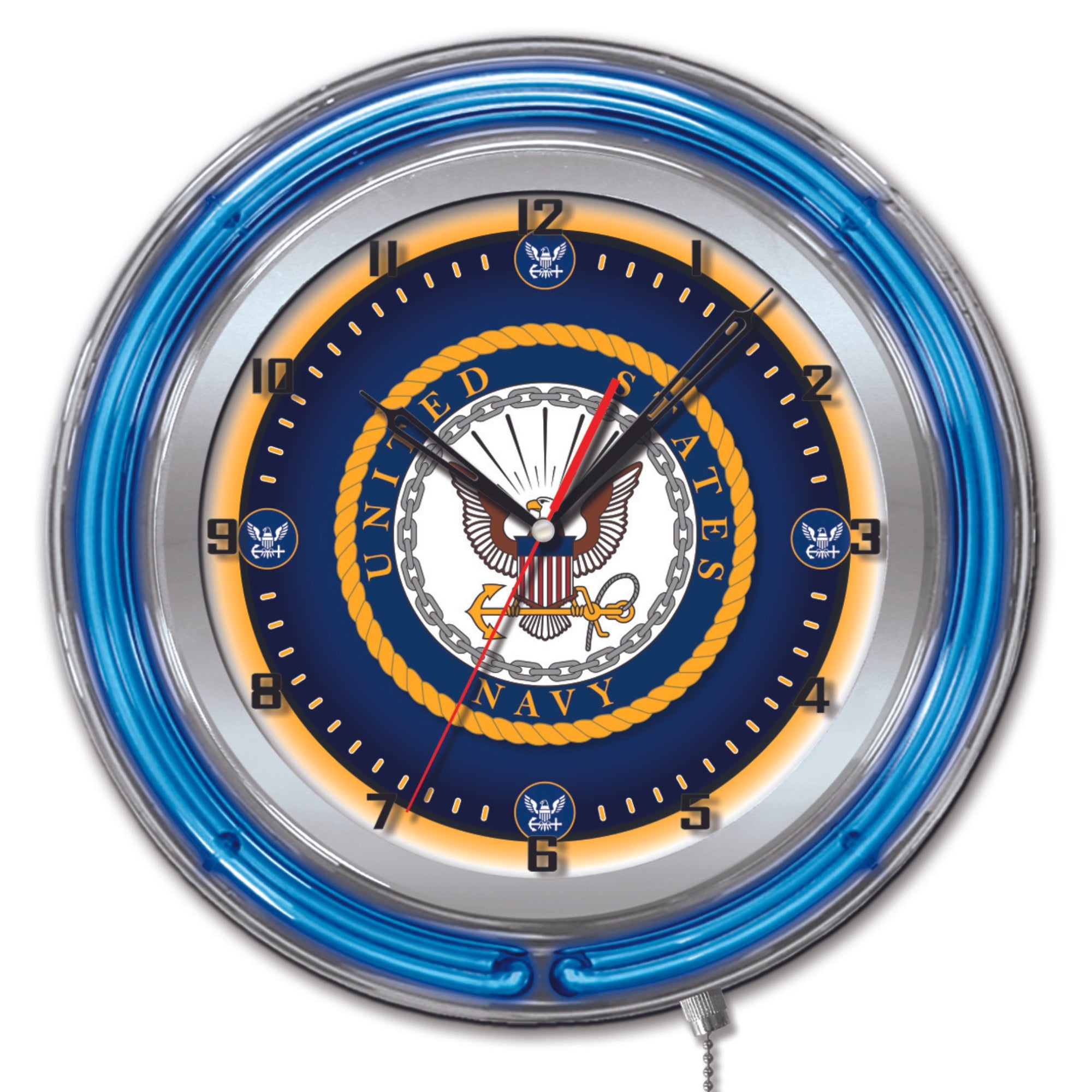 Navy 19" Double Neon Wall Clock