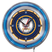 Load image into Gallery viewer, Navy 19&quot; Double Neon Wall Clock