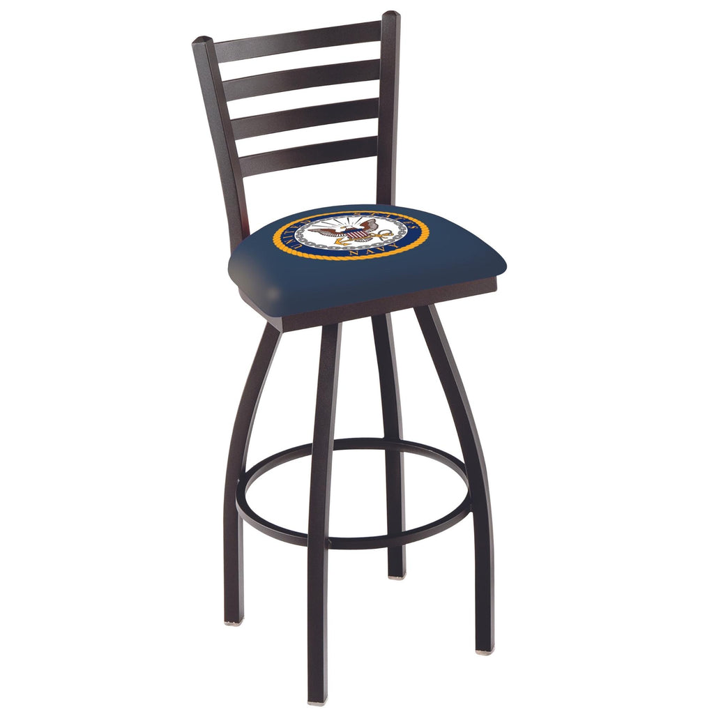 Navy Eagle Swivel Stool with Ladder Back