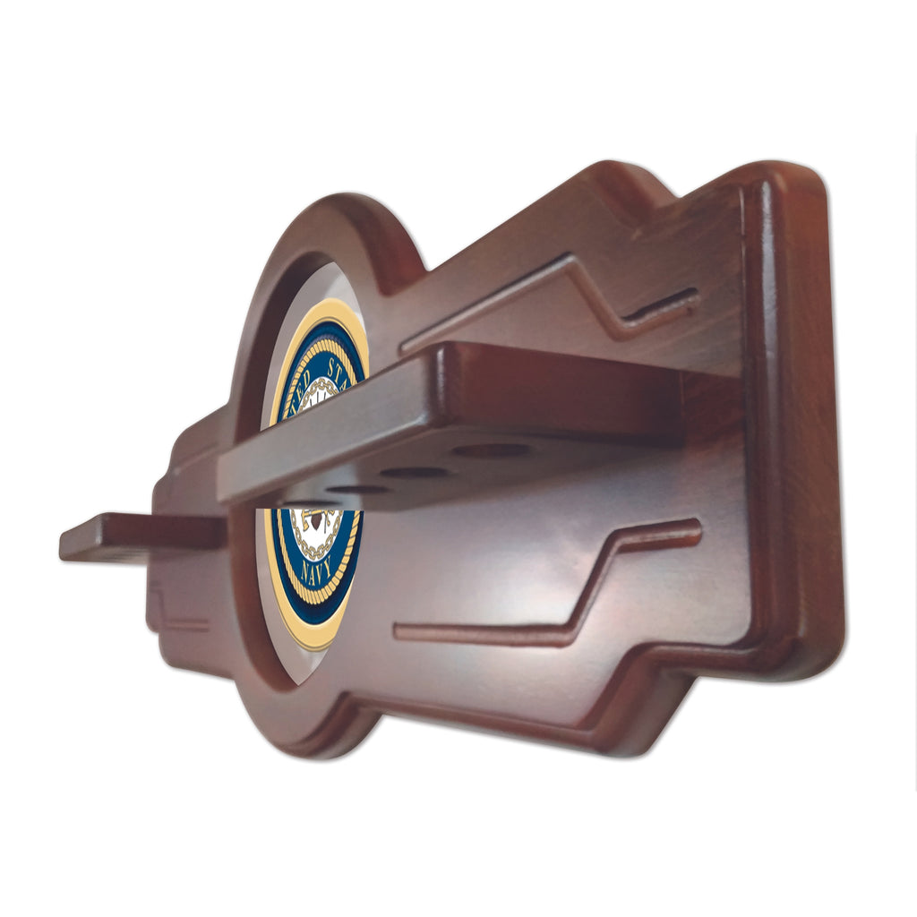 Navy Eagle Solid Wood Cue Rack