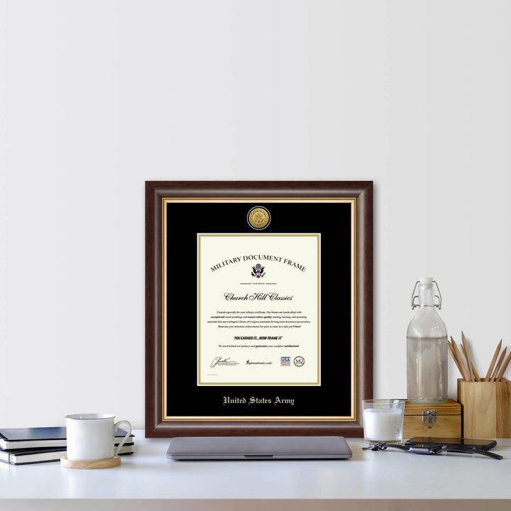 United States Army Gold Engraved Hampshire Certificate Frame (Vertical)*