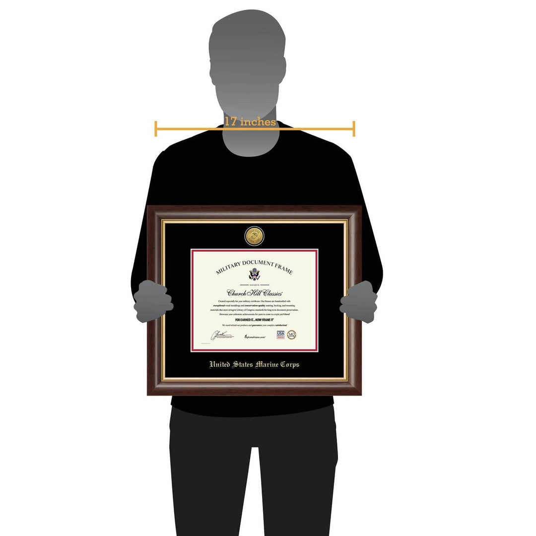 United States Marine Corps Gold Engraved Hampshire Certificate Frame (Horizontal)*