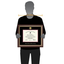Load image into Gallery viewer, United States Marine Corps Gold Engraved Hampshire Certificate Frame (Horizontal)*
