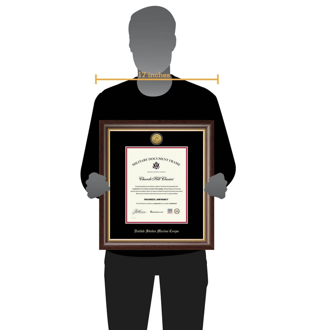 United States Marine Corps Gold Engraved Hampshire Certificate Frame (Vertical)*