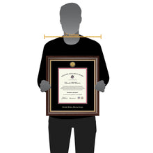 Load image into Gallery viewer, United States Marine Corps Gold Engraved Hampshire Certificate Frame (Vertical)*