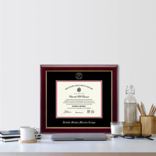 Load image into Gallery viewer, United States Marine Corps Gold Embossed Gallery Certificate Frame (Horizontal)*