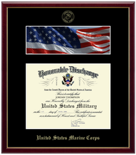Load image into Gallery viewer, United State Marine Corps Photo and Honorable Discharge Certificate Frame (Horizontal)*