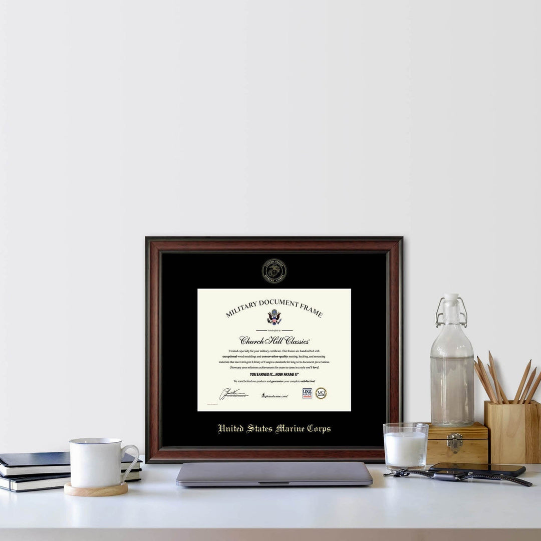 United States Marine Corps Gold Embossed Studio Certificate Frame (Horizontal)*