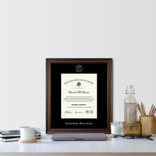Load image into Gallery viewer, United States Marine Corps Gold Embossed Studio Certificate Frame (Vertical)*