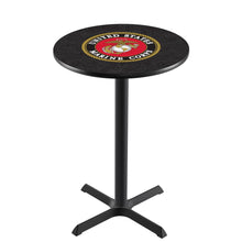 Load image into Gallery viewer, Marines EGA Pub Table with X-Style Base (Black)