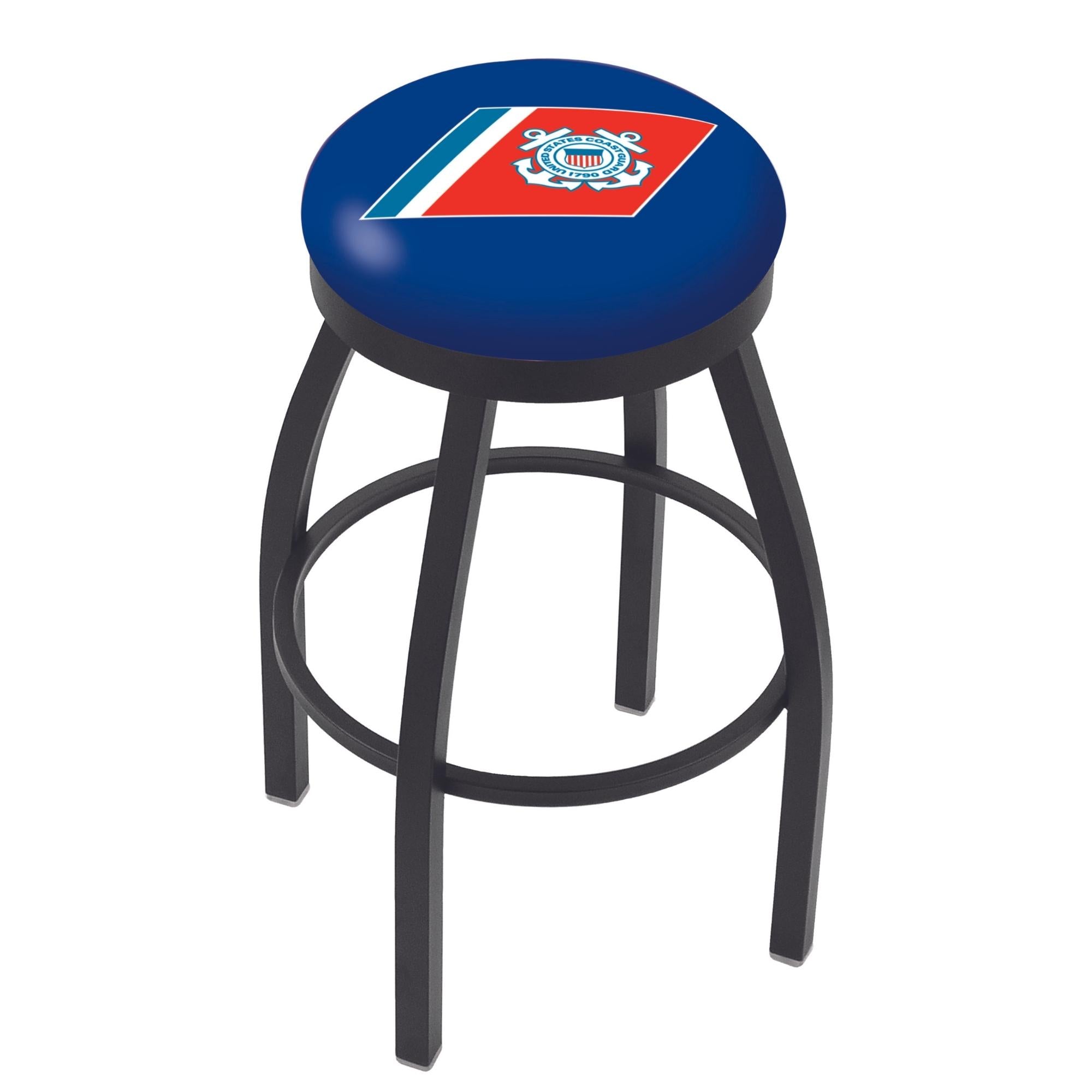 Coast Guard Seal Swivel Stool (Black Finish)