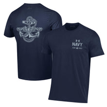 Load image into Gallery viewer, Navy Under Armour 2023 Rivalry Anchor Silent Service Performance Cotton T-Shirt (Navy)