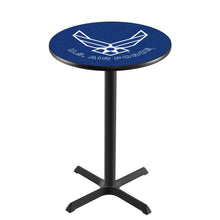 Load image into Gallery viewer, Air Force Wings Pub Table with X-Style Base (Black)