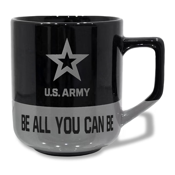 Army Star 20oz Color Block Ceramic Mug (Black/Grey)