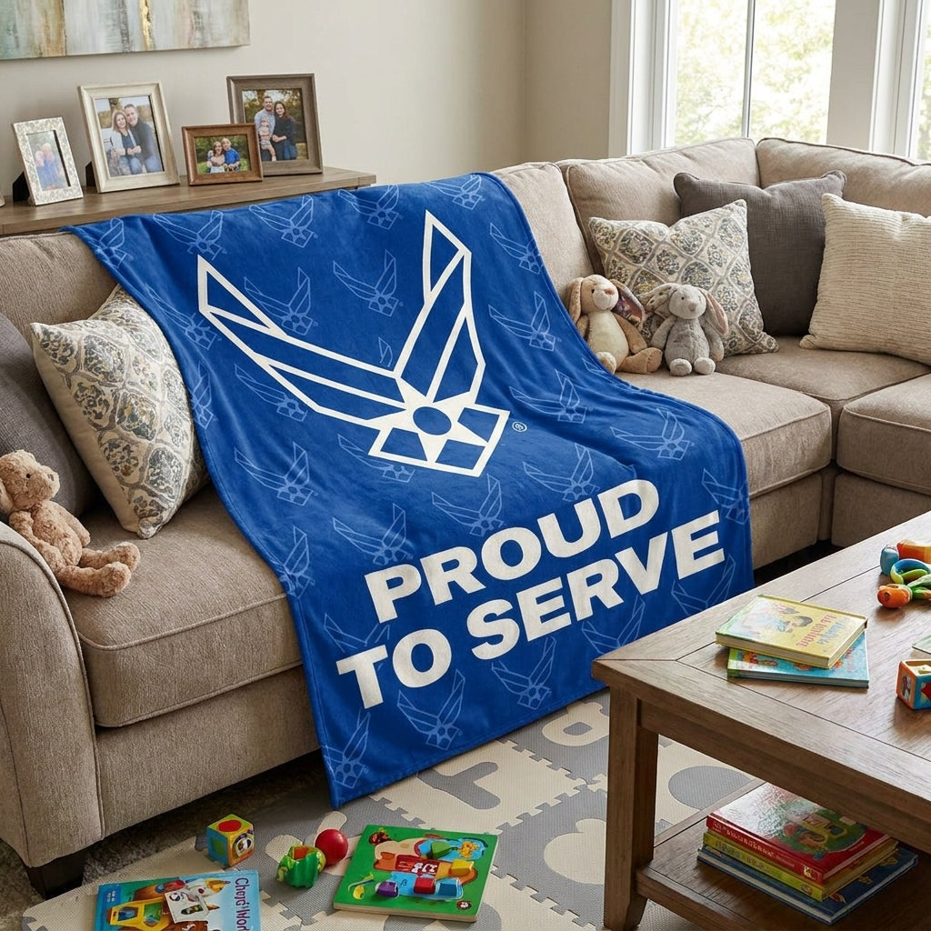 Air Force Proud to Serve Ultra Soft Blanket (50"x60")
