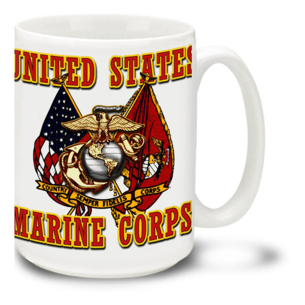 United States Marine Corps Cross Flags Mug