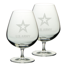 Load image into Gallery viewer, Army Star Set of Two 21oz Brandy Snifter Glasses*