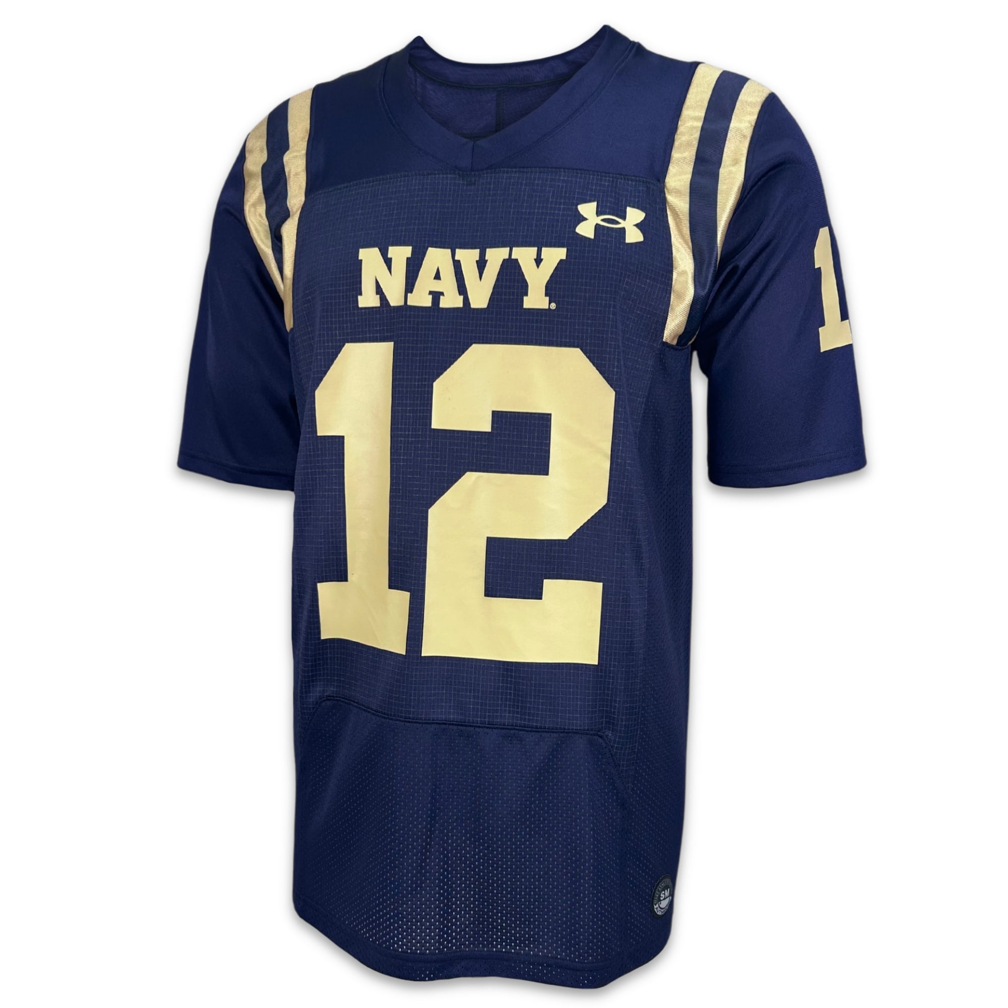 Navy Under Armour Sideline Replica #12 Football Jersey (Navy)