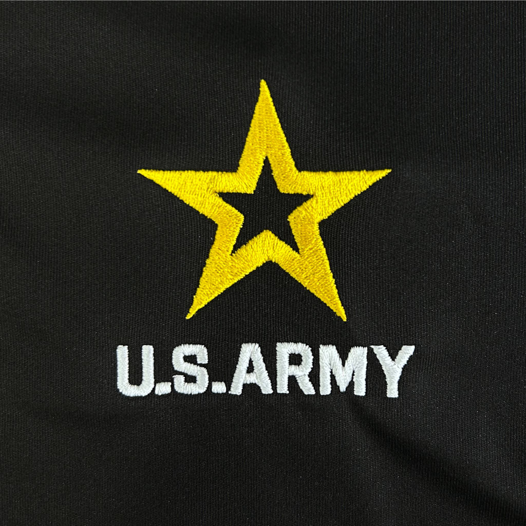 Army Star Embroidered Performance Polo (Black)