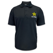 Load image into Gallery viewer, Army Star Embroidered Performance Polo (Black)