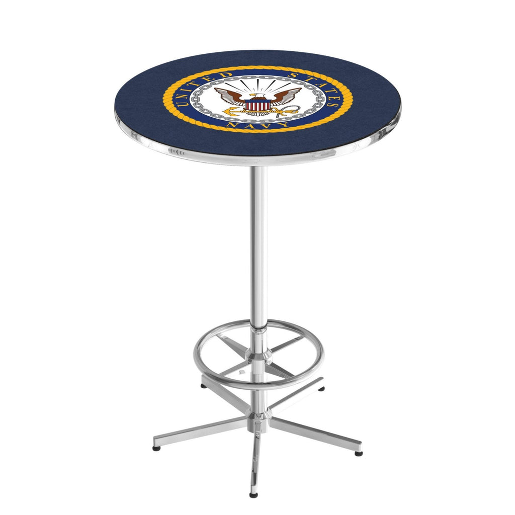 Navy Eagle Pub Table with Foot Rest