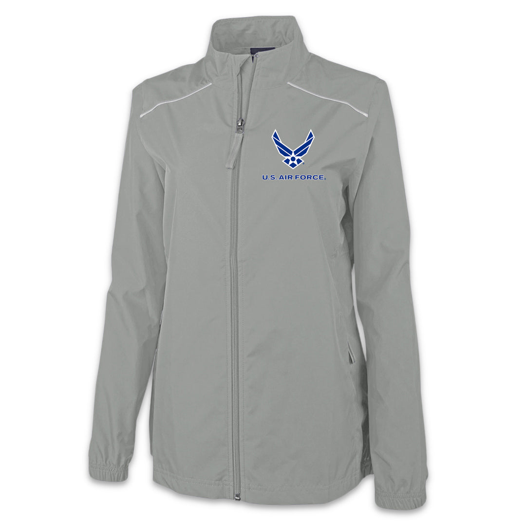 Air Force Wings Ladies Pack-N-Go Full Zip Jacket (Grey)
