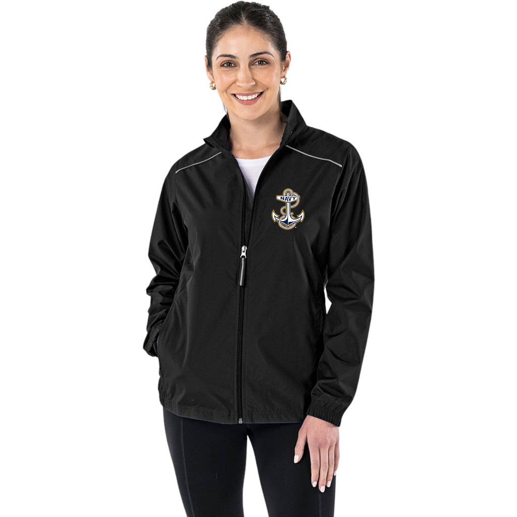 Navy Anchor Ladies Pack-N-Go Full Zip Jacket