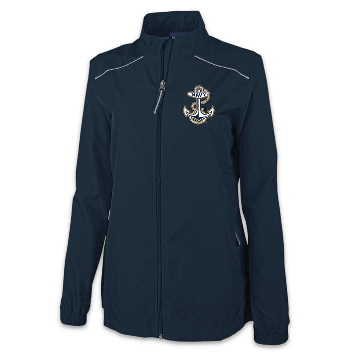 Navy Anchor Ladies Pack-N-Go Full Zip Jacket (Navy)