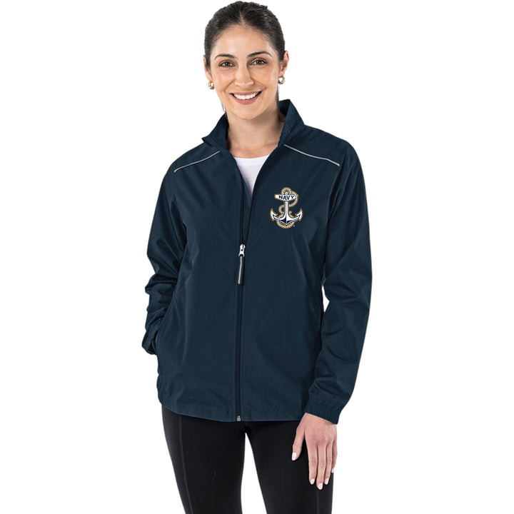 Navy Anchor Ladies Pack-N-Go Full Zip Jacket (Navy)