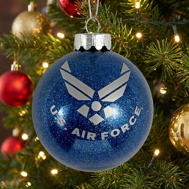 U.S Air Force Wings Aim High Glass Ball Ornament (Royal)
